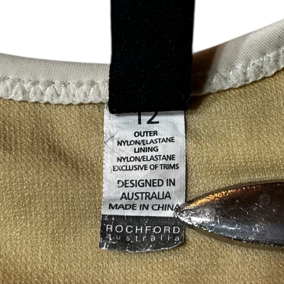 Rochford Australia Gold Sequin & Cream Halter Bathingsuit, 12 - Picture 15 of 15